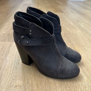 Rag & Bone Harrow Charcoal Gray Heeled Booties, Sz  EU 38.